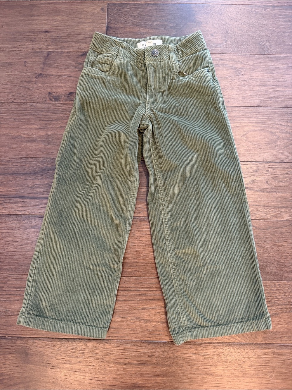 Mini Boden Girls Olive Green Corduroy Wide-Leg Pants Size 5/6 - C45-063